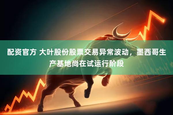 配资官方 大叶股份股票交易异常波动，墨西哥生产基地尚在试运行阶段