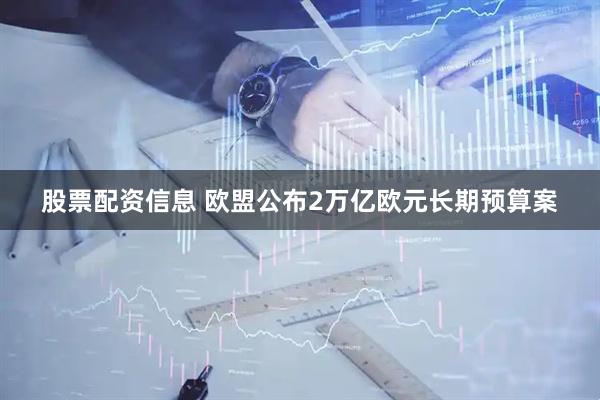 股票配资信息 欧盟公布2万亿欧元长期预算案